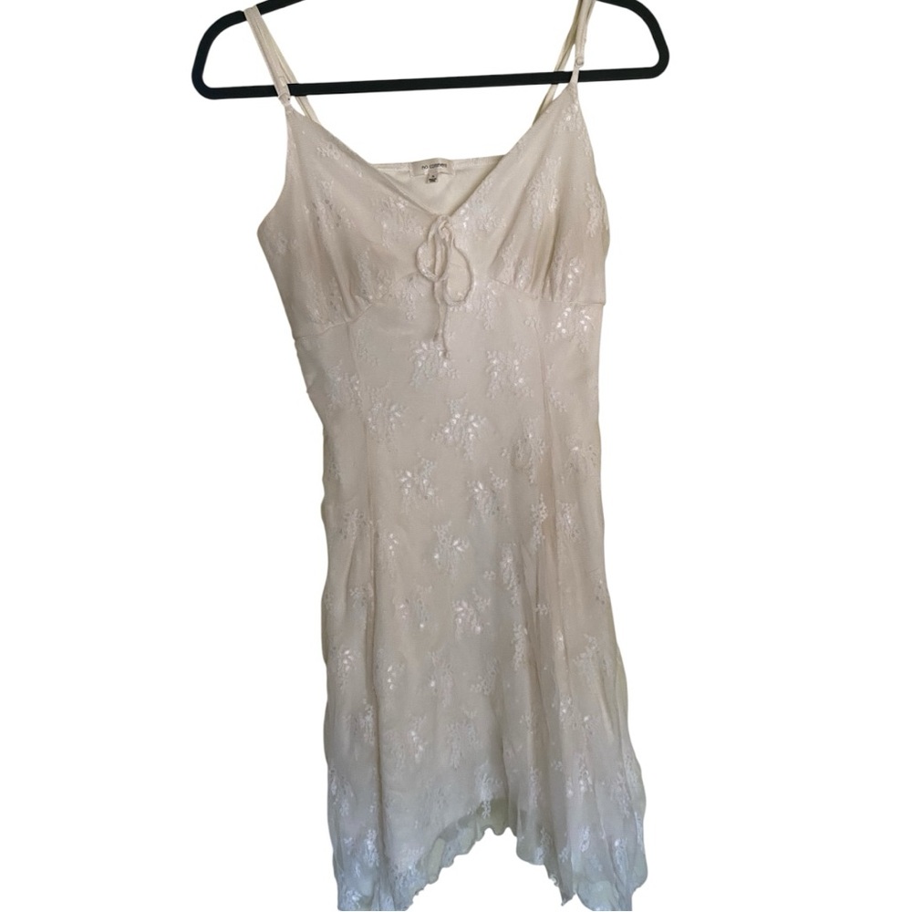 Women's Cute Wedding/Bridal Cream Lace Sheer Dress (XL)